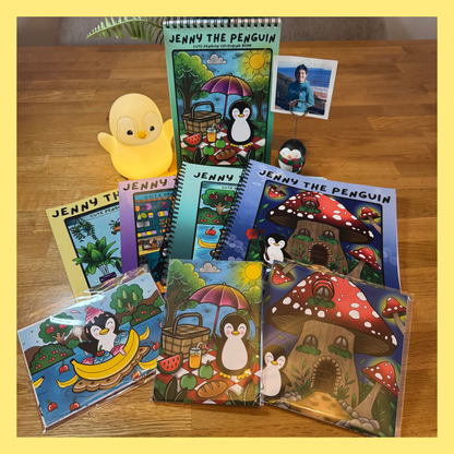 JENNY THE PENGUIN HUGE BUNDLE COMPLETE SET ALL BOOKS AND POSTCARDS