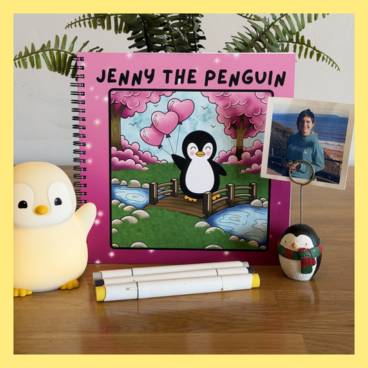 ** NEW ** JENNY THE PENGUIN COLOURING BOOK - LOVE & CUTENESS